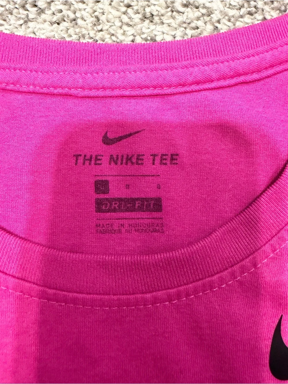 Nike Hot Pink Sleeveless Athletic Tank with Black Swoosh